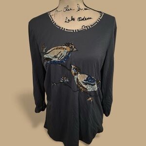 Style & Co Sequin Bird Shirt